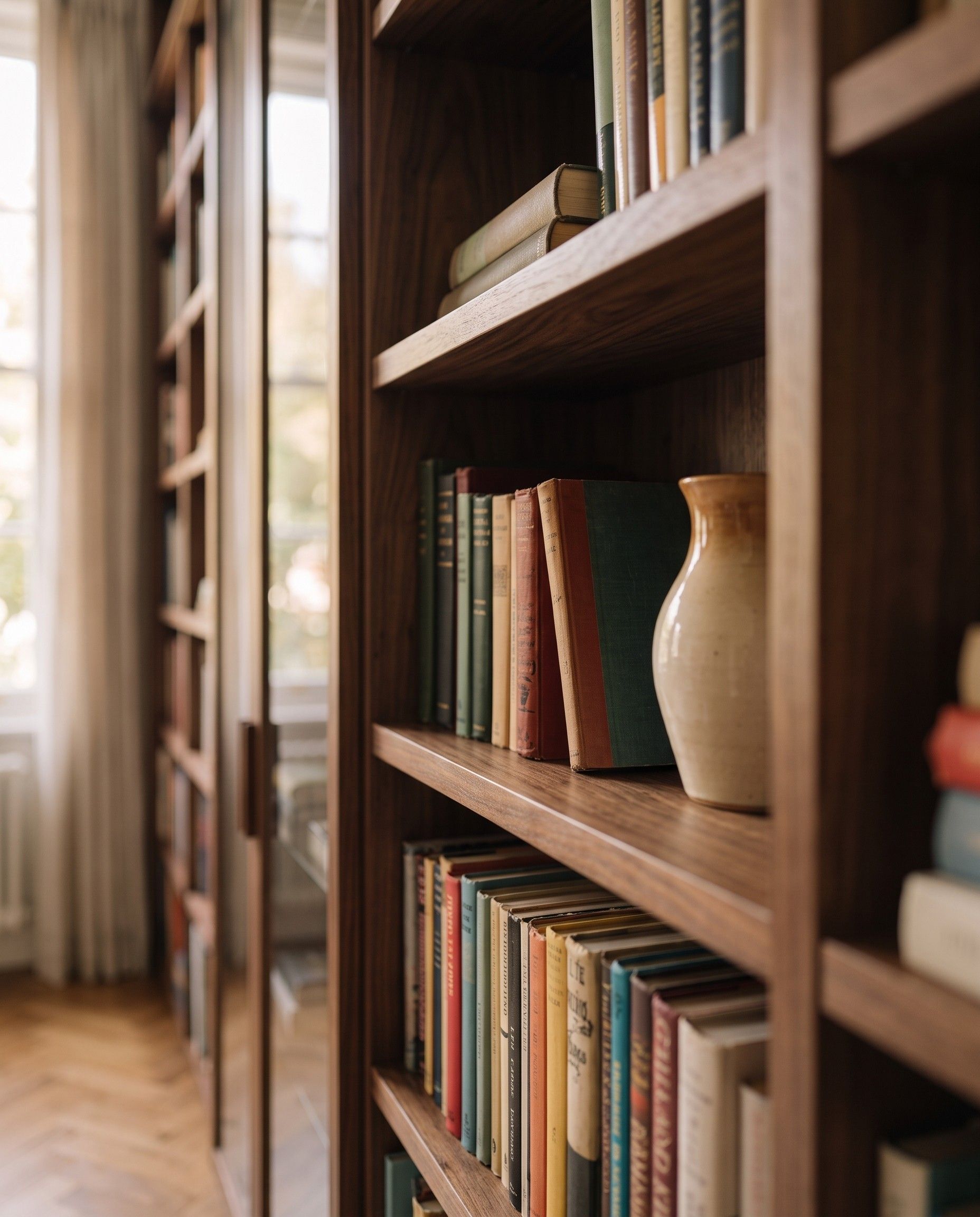 Wzmocniony zawias przeszklonych drzwi witryny bibliotecznej